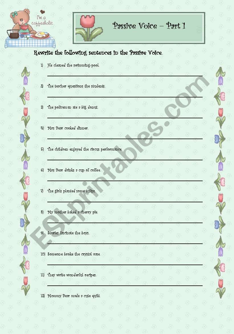 Passive Voice worksheet