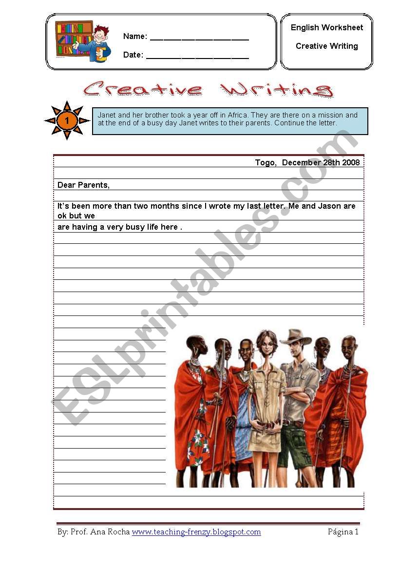 Creative Writing  6 worksheet