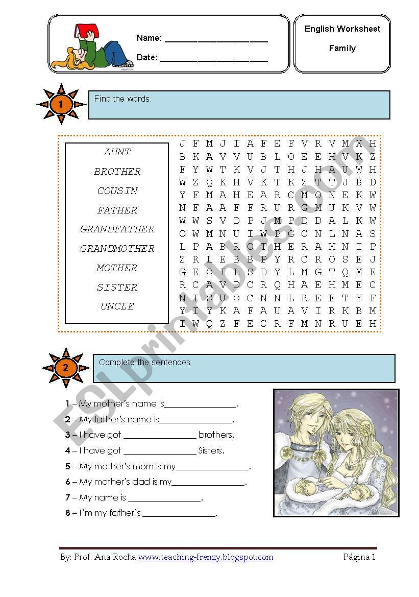 Family Worksheet  worksheet