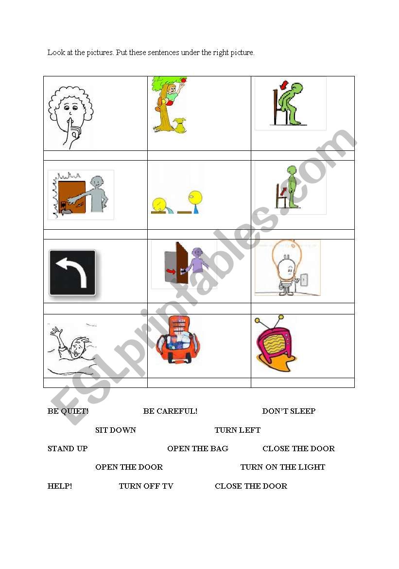 Imperatives Mood worksheet