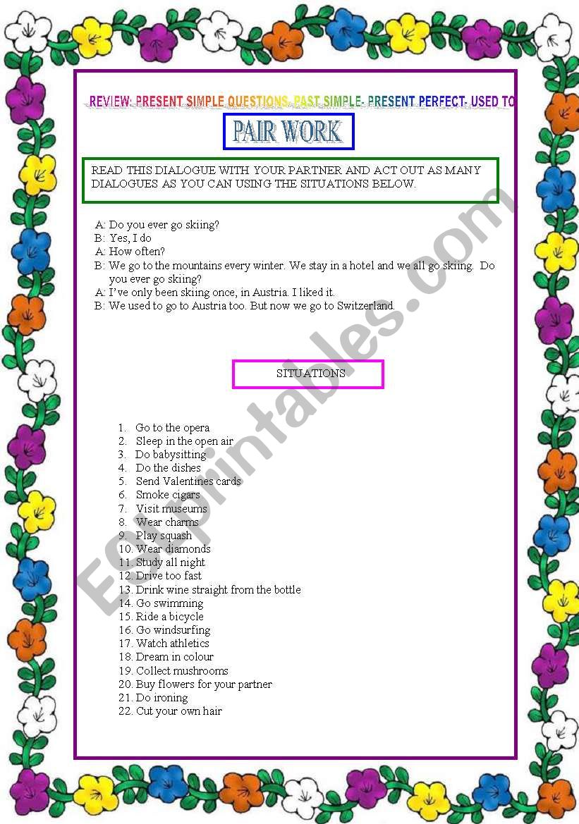 PAIR WORK worksheet