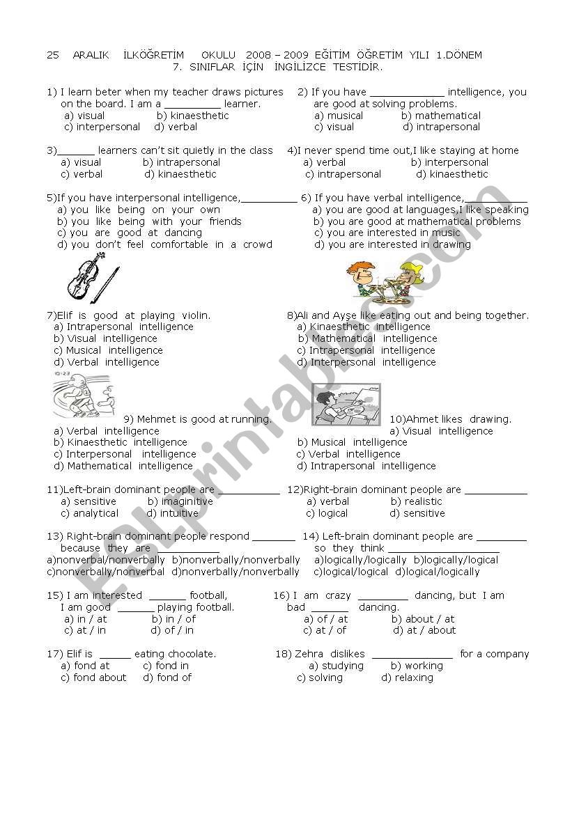 multiple intelligence/adjective-adverb