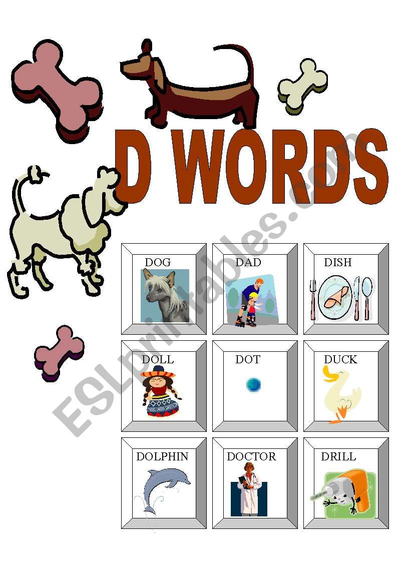 ALPHABET: D WORDS worksheet