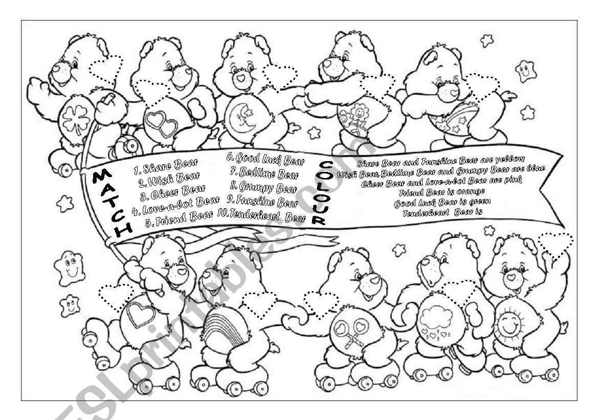 Care Bears worksheet