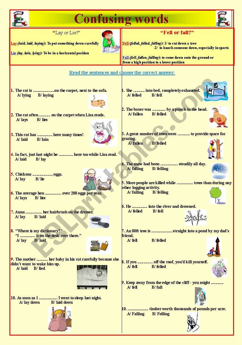 Confusing words worksheet