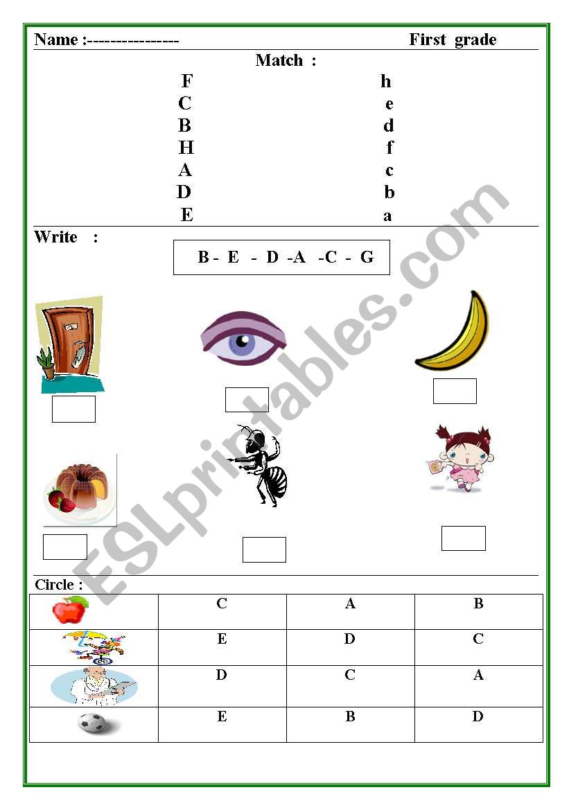 letters worksheet