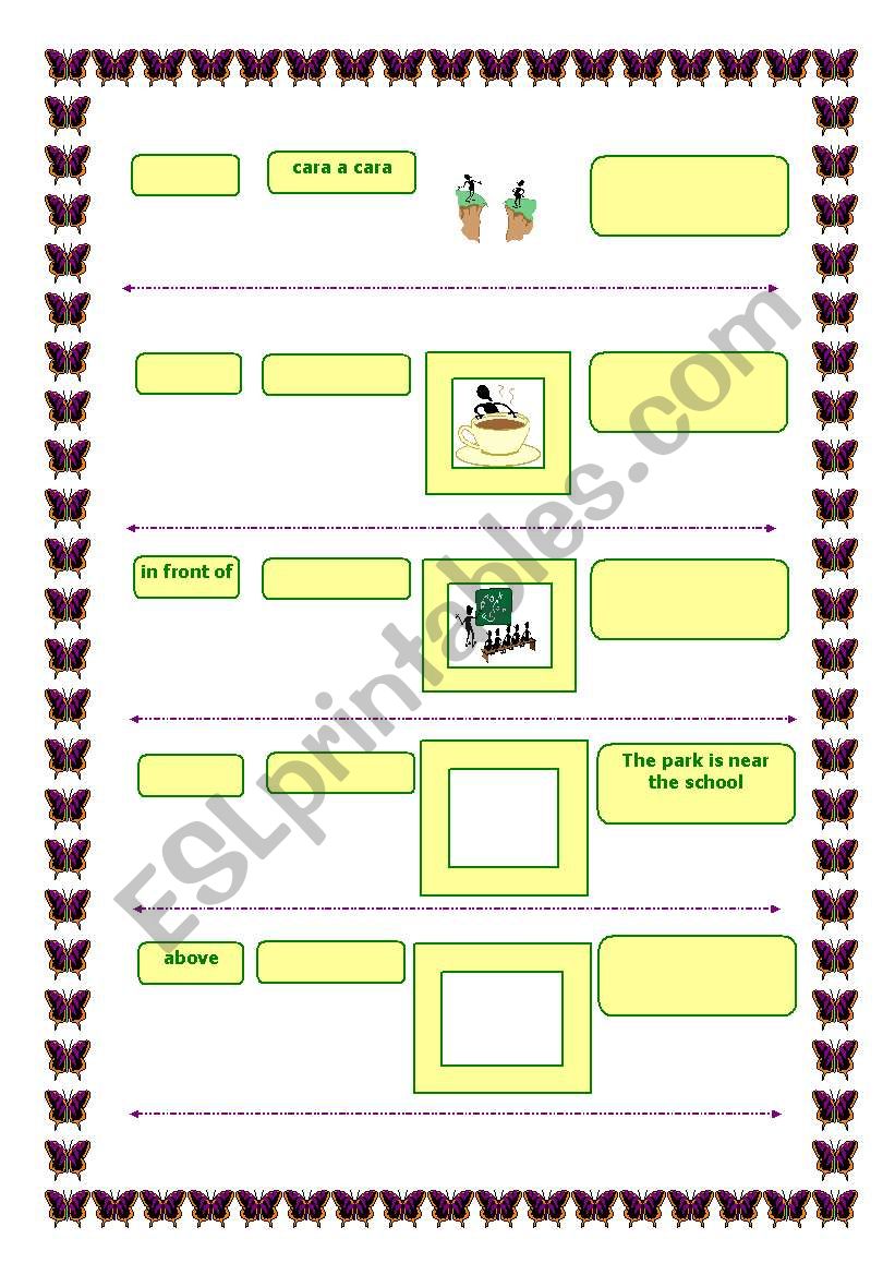 Prepositions of place worksheet