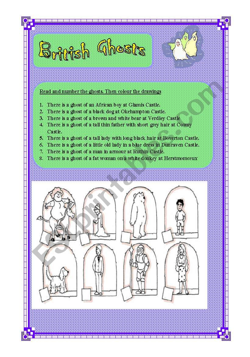 British ghosts worksheet