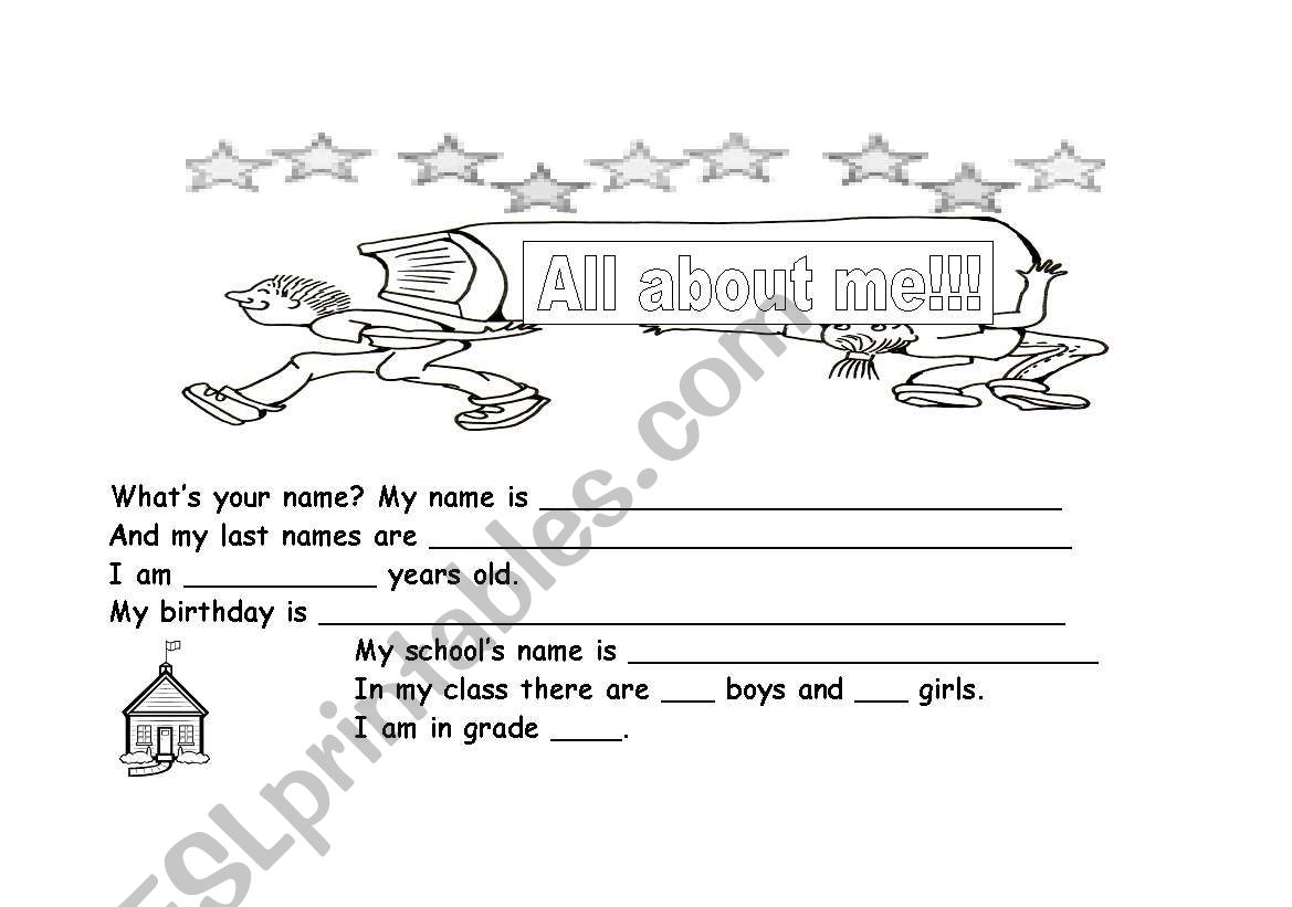 All about me!!! worksheet