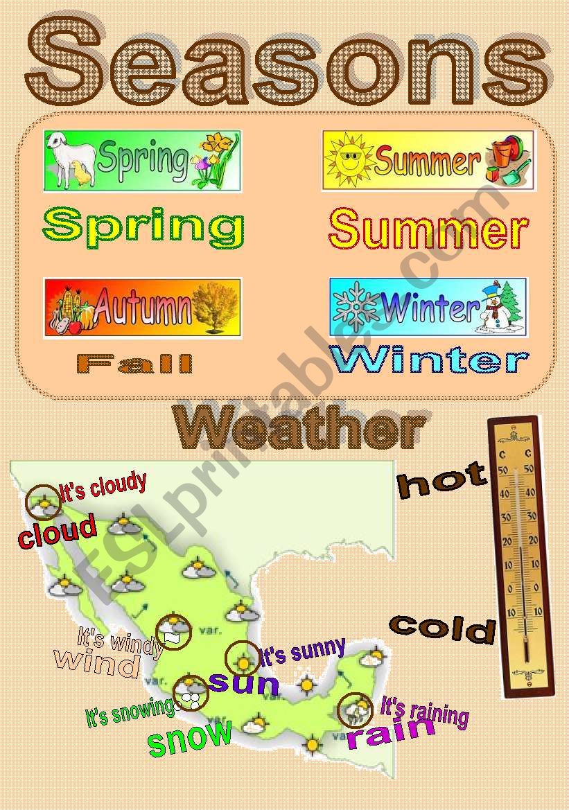 seasons and weather worksheet