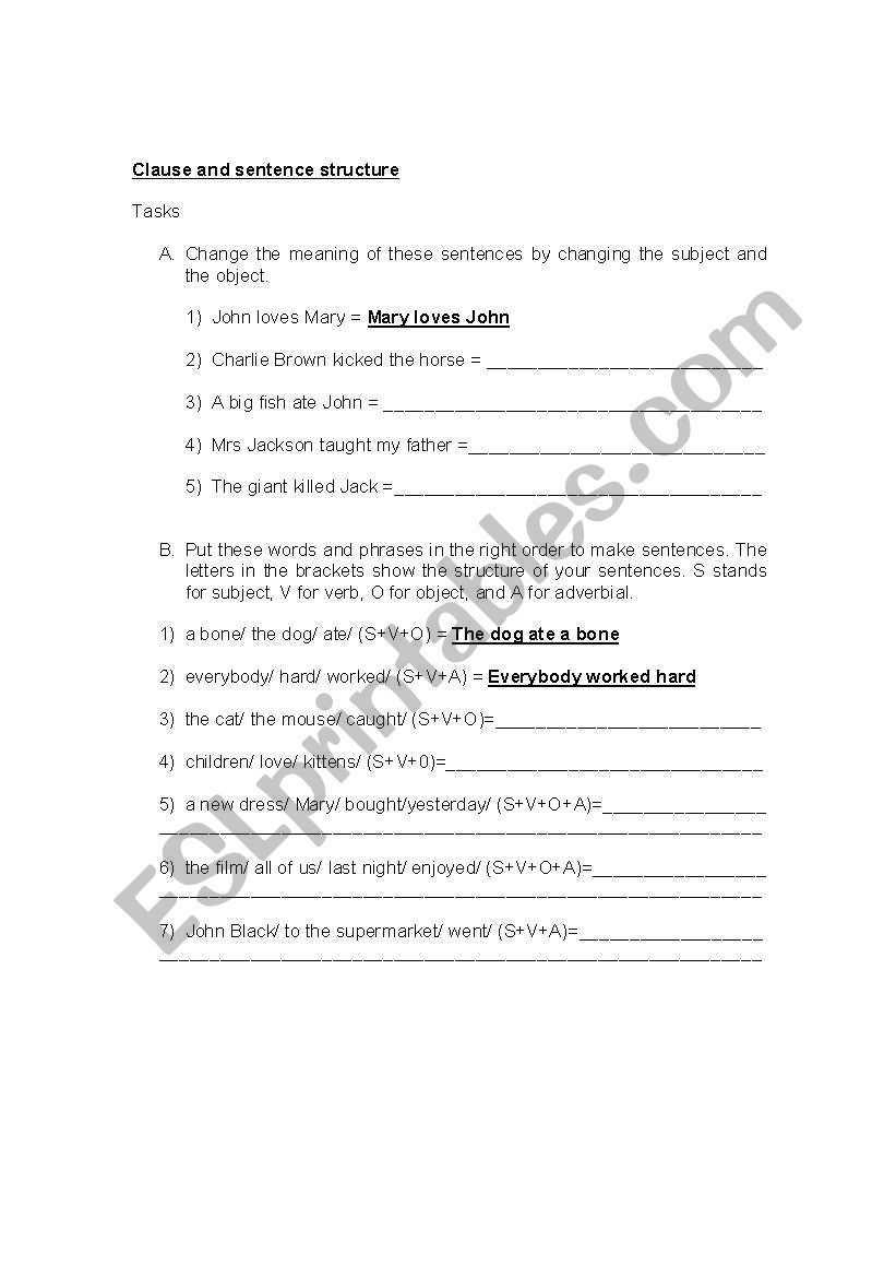 clause-and-sentence-structure-worksheet-esl-worksheet-by-lngl