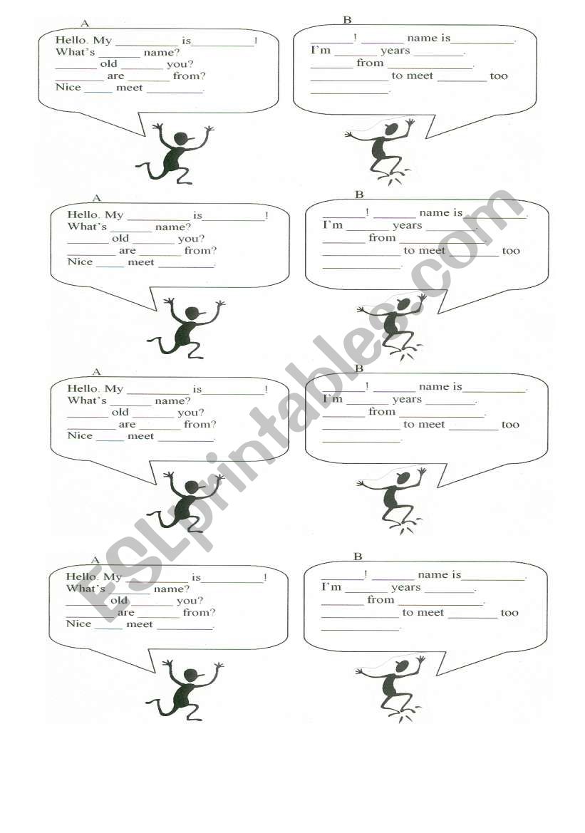 Dialogue worksheet