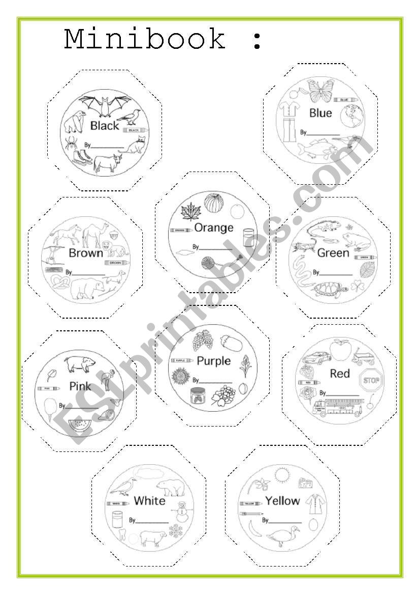 minibook : colours worksheet