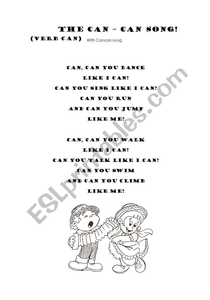The Can - Can song worksheet