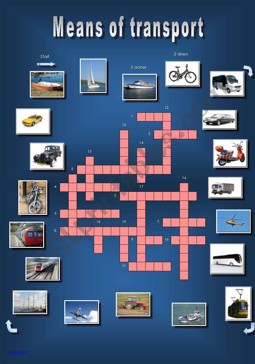 Means of transport - a crossword