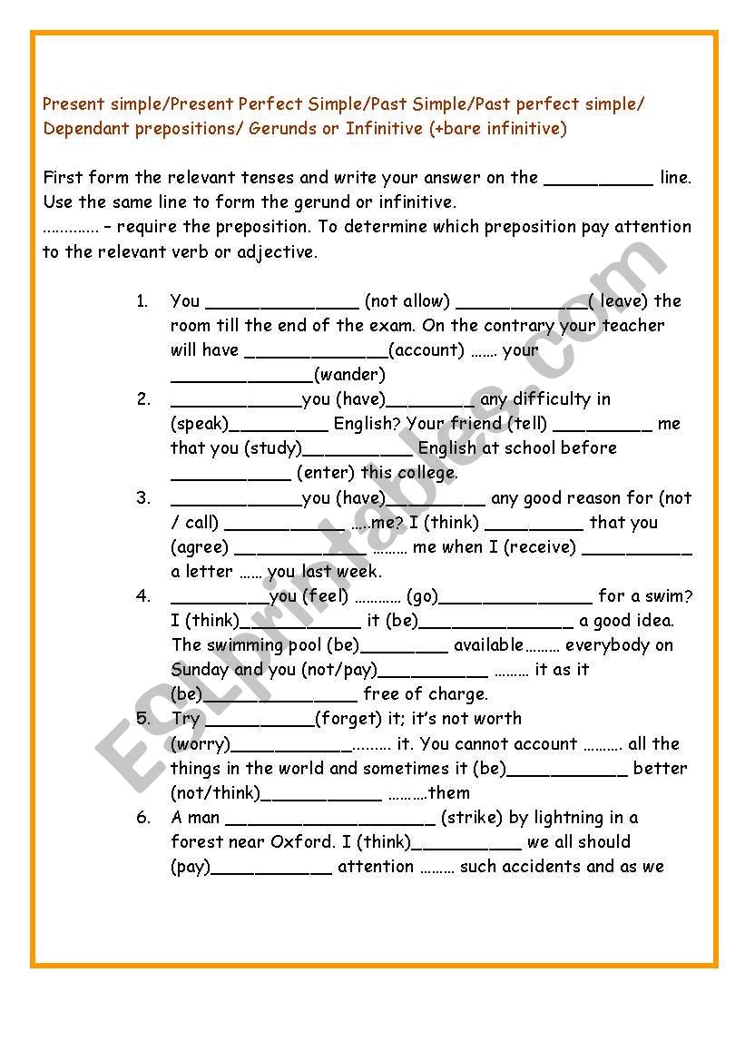 Tenses and prepositions (exam-oriented)