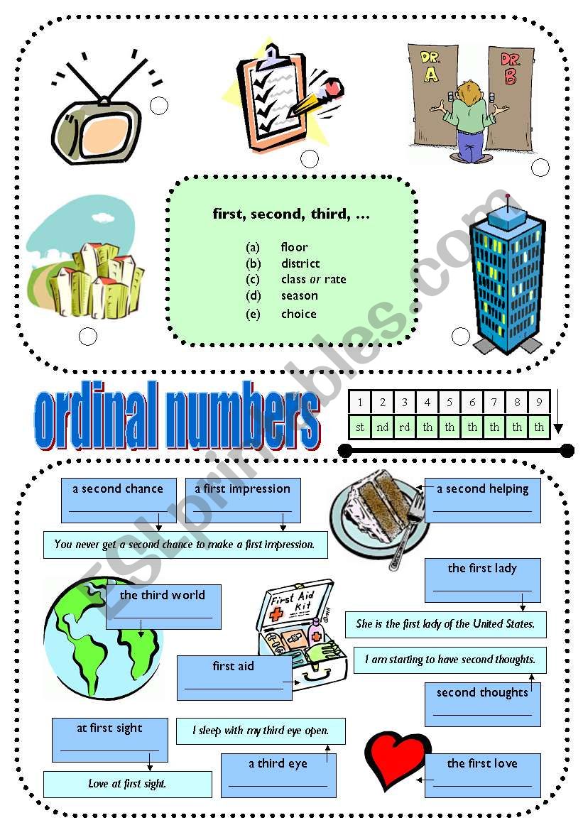 ordinal numbers (lesson starter)