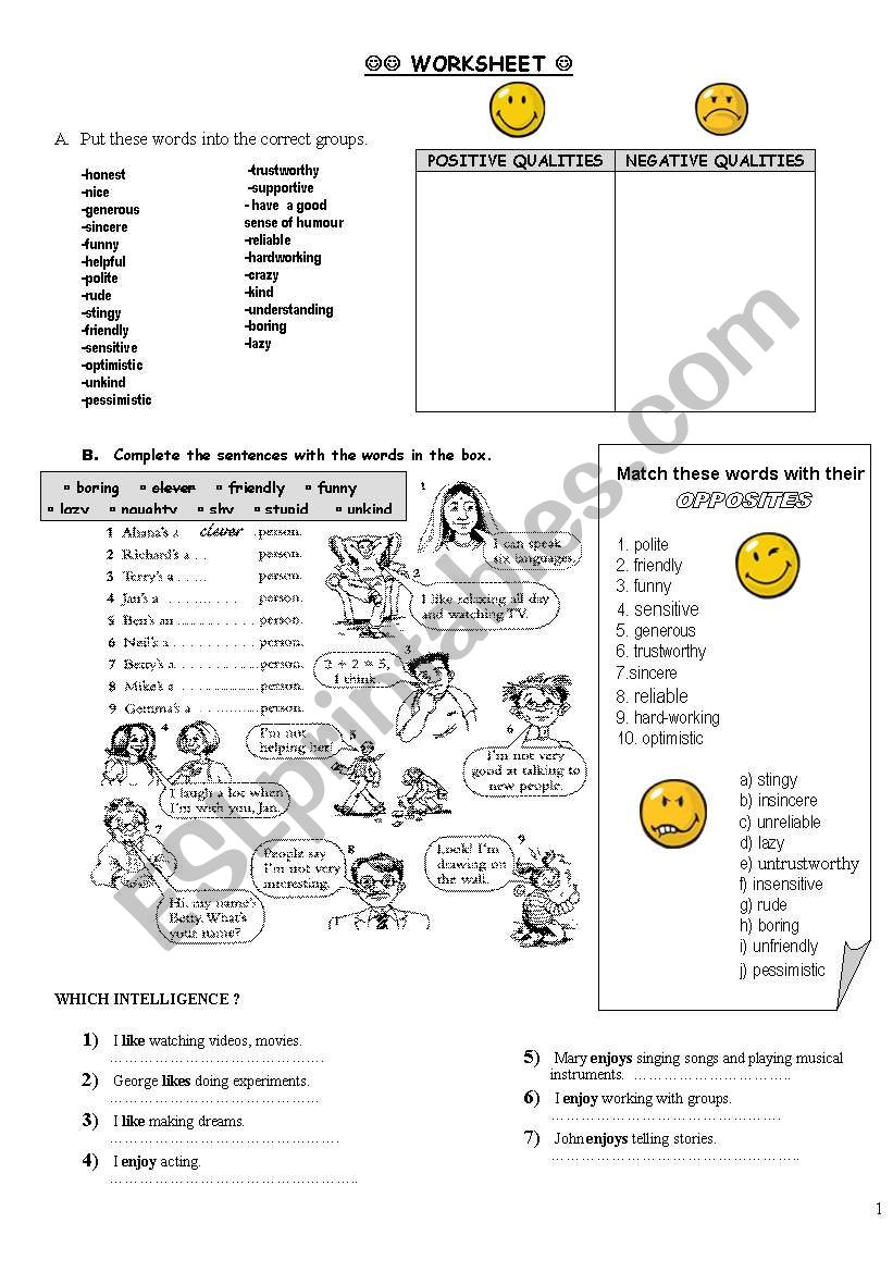 adjective-adverb worksheet