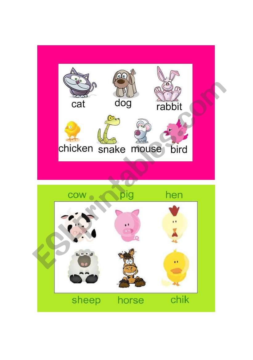 pets & farm animals worksheet