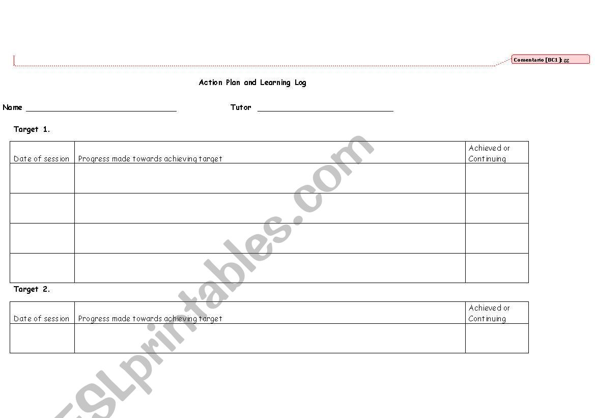 action plan worksheet