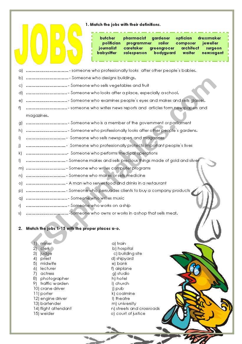 JOBS 2 worksheet