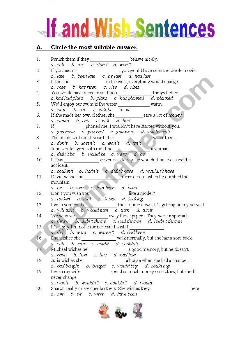 If and Wish Sentences worksheet