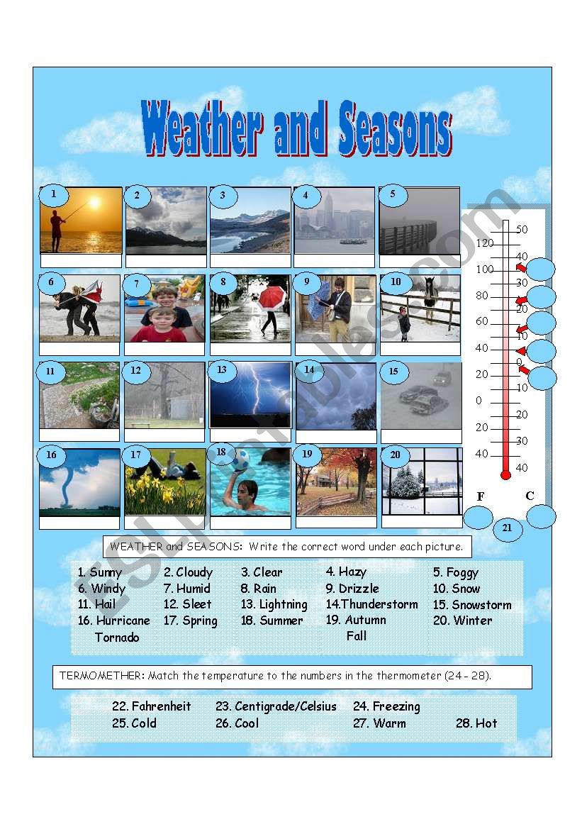 Weather and Seasons worksheet