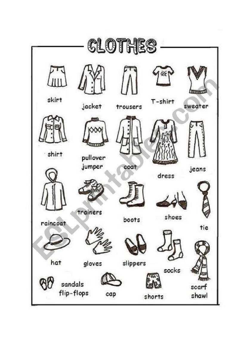clothes - ESL worksheet by chance