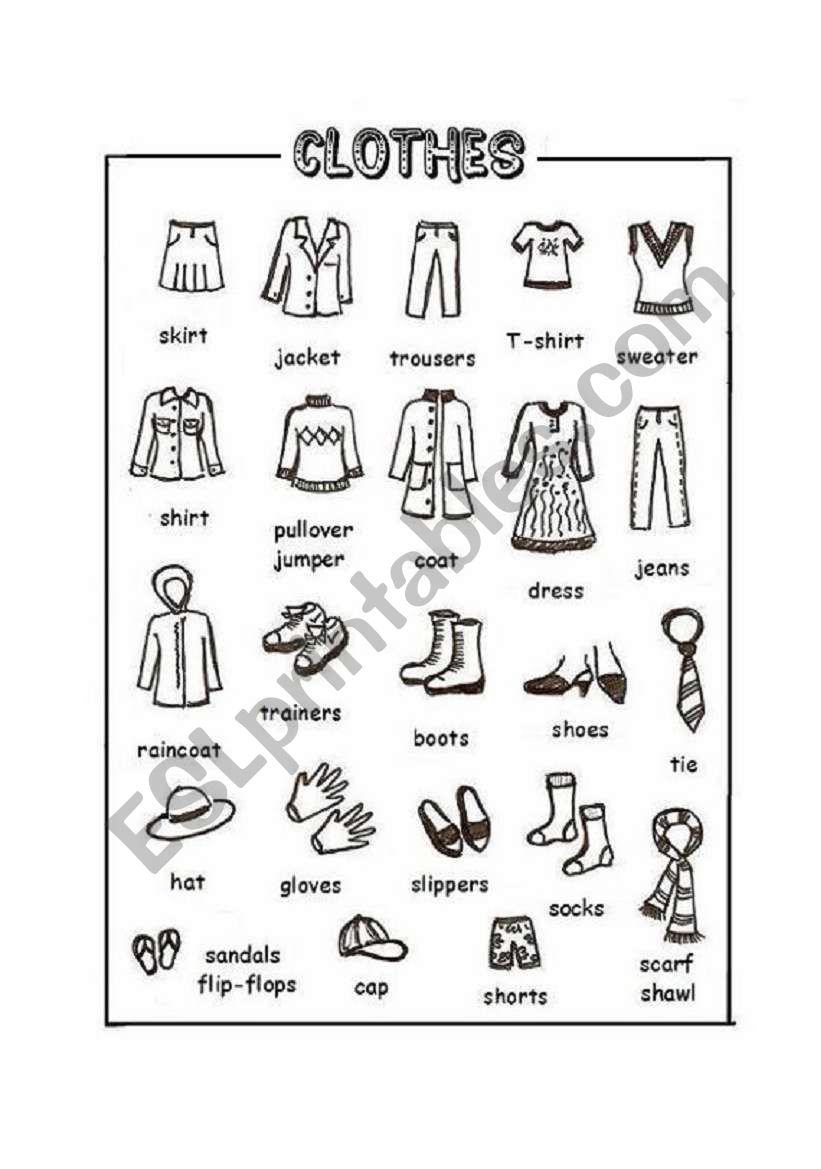 clothes worksheet