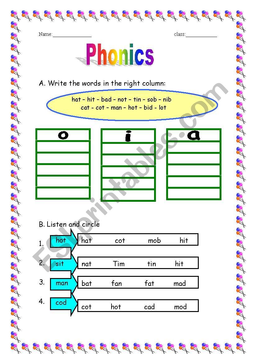 phonics worksheet
