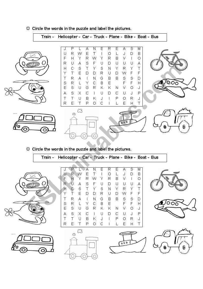 Transportation worksheet