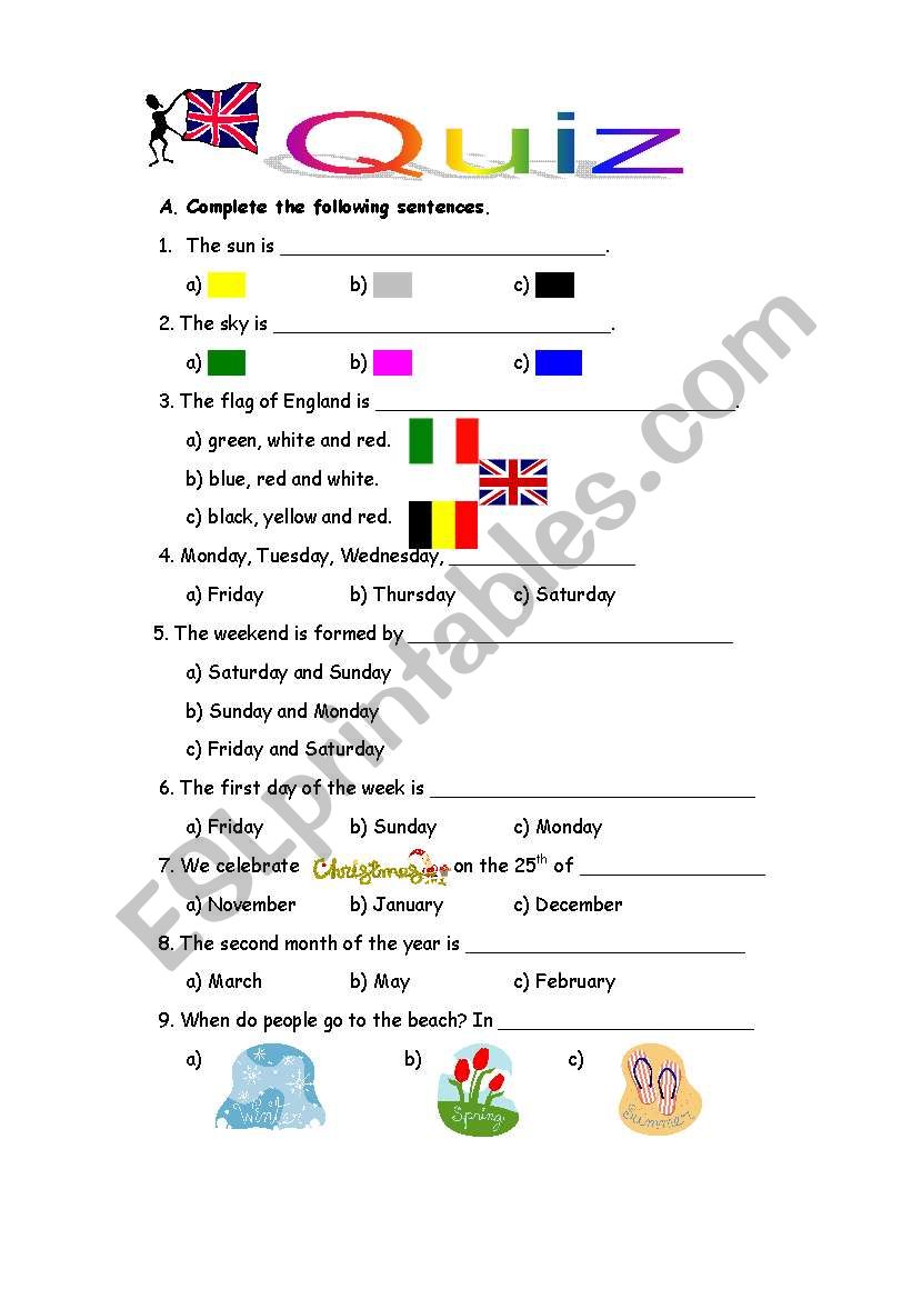 Quiz worksheet
