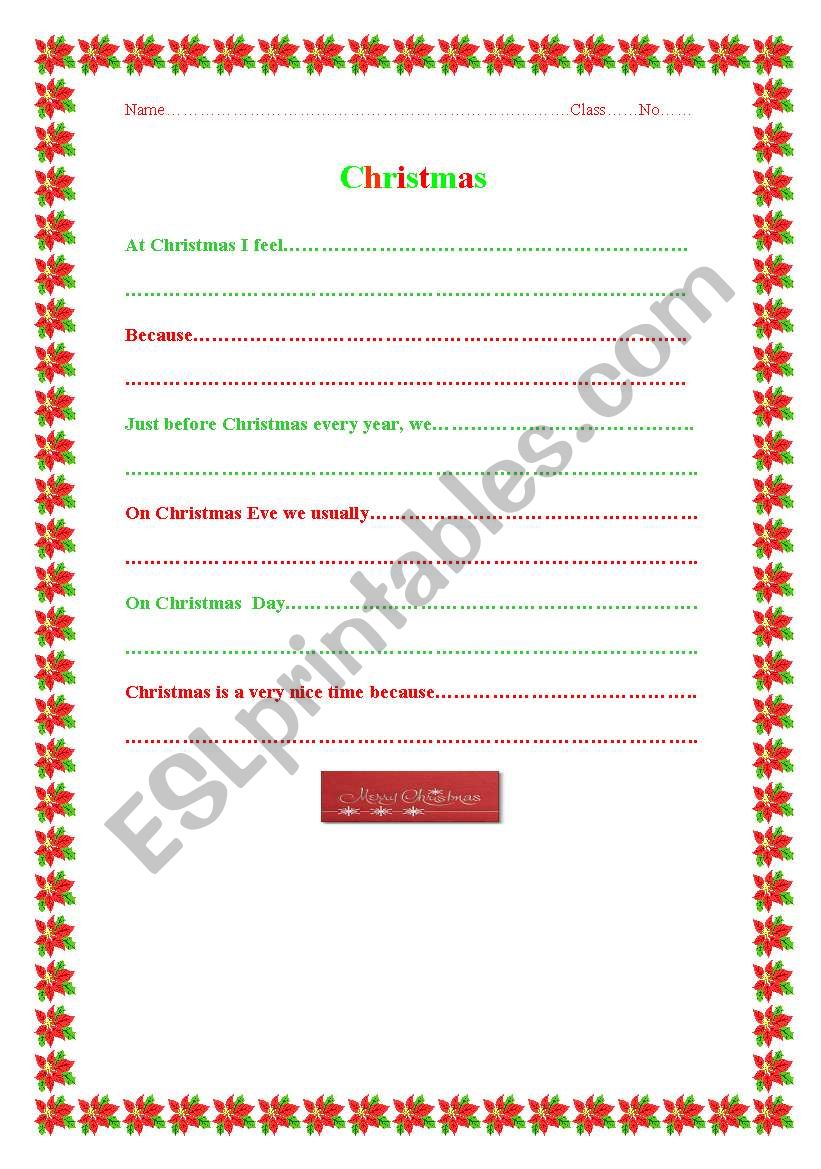 Christmas worksheet