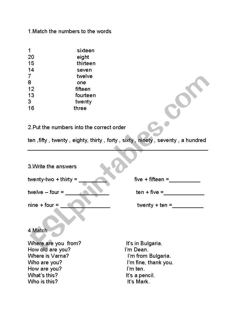 Test worksheet