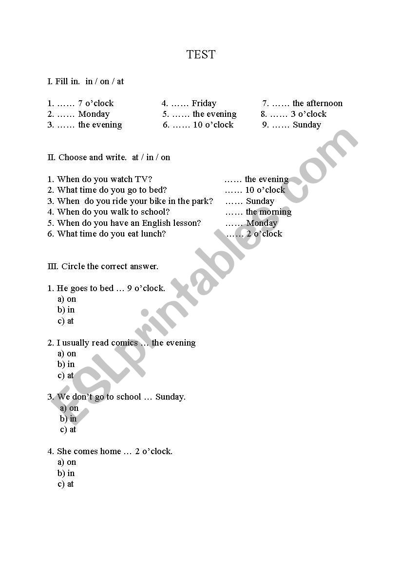 Test worksheet