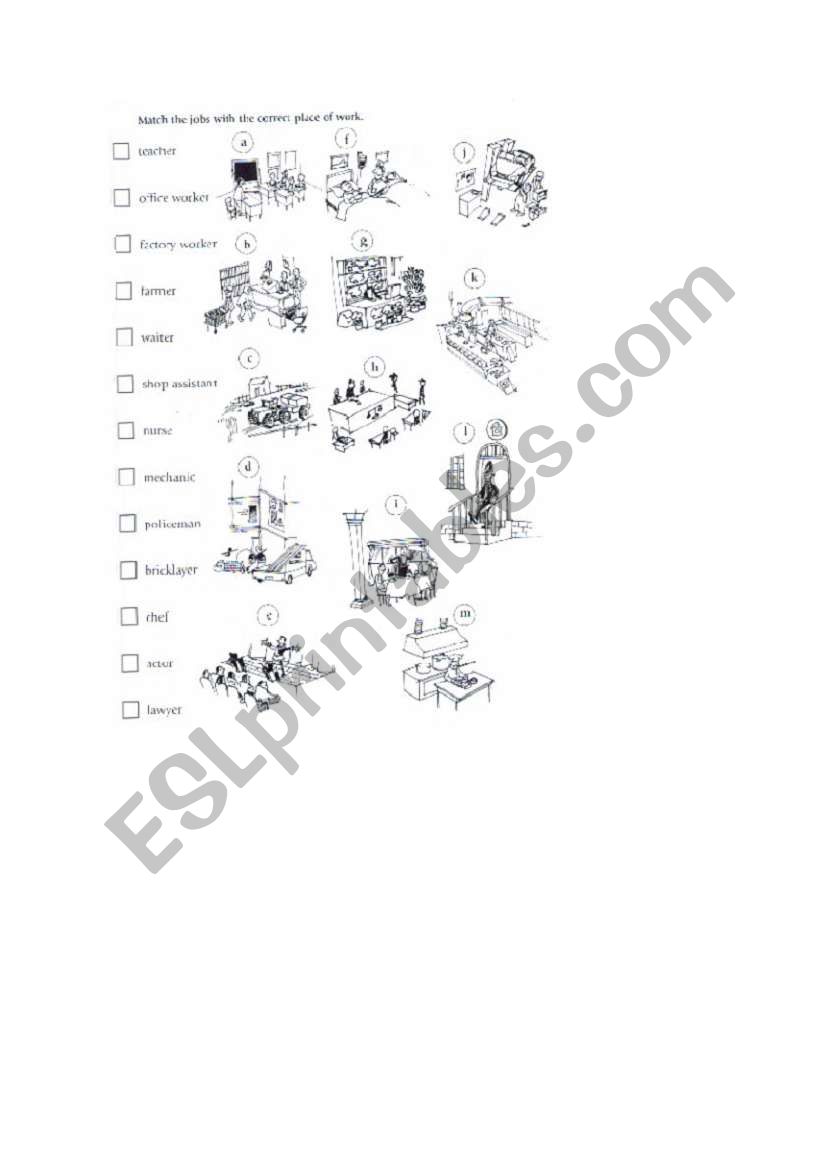 Jobs worksheet