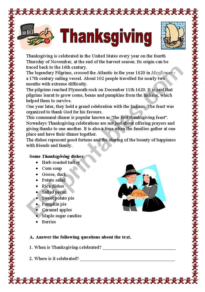 Thanksgiving (06.01.09) - ESL worksheet by manuelanunes3