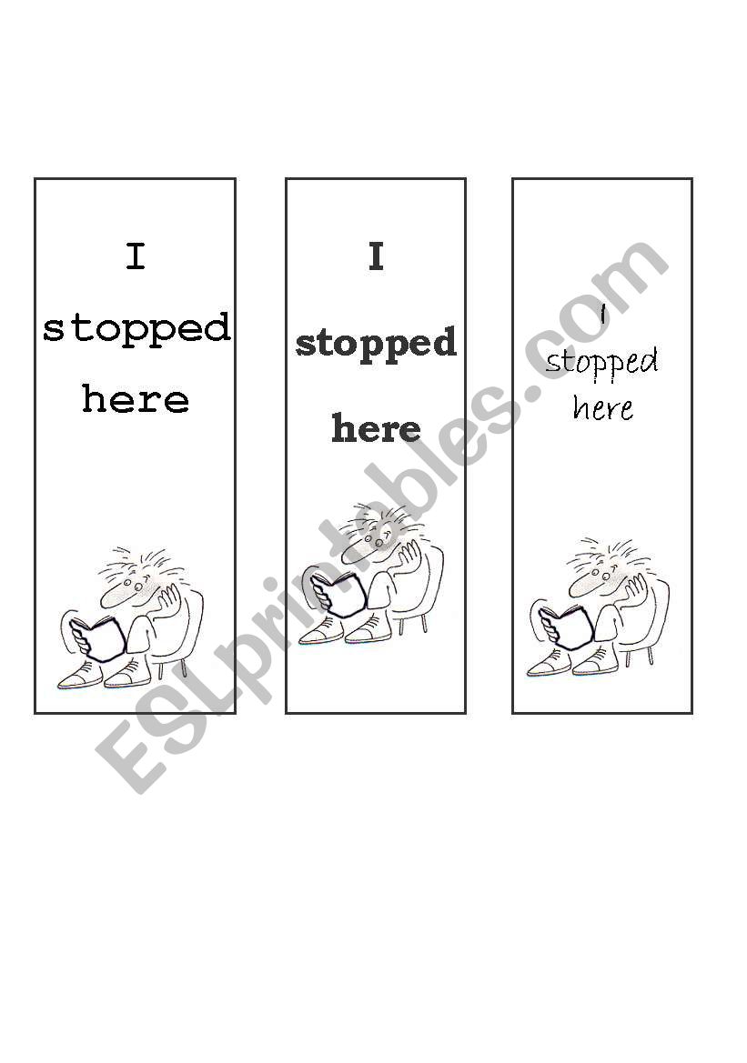 bookmarks worksheet