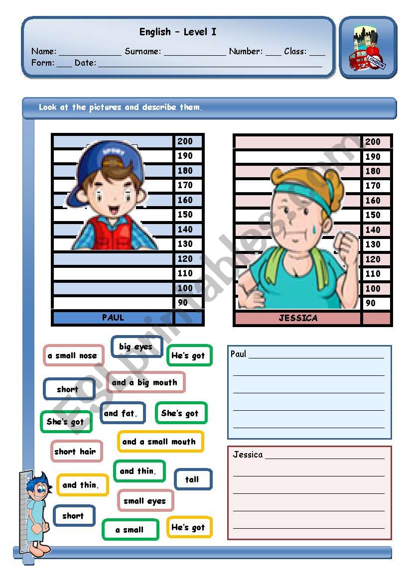 DESCRIBING PEOPLE worksheet