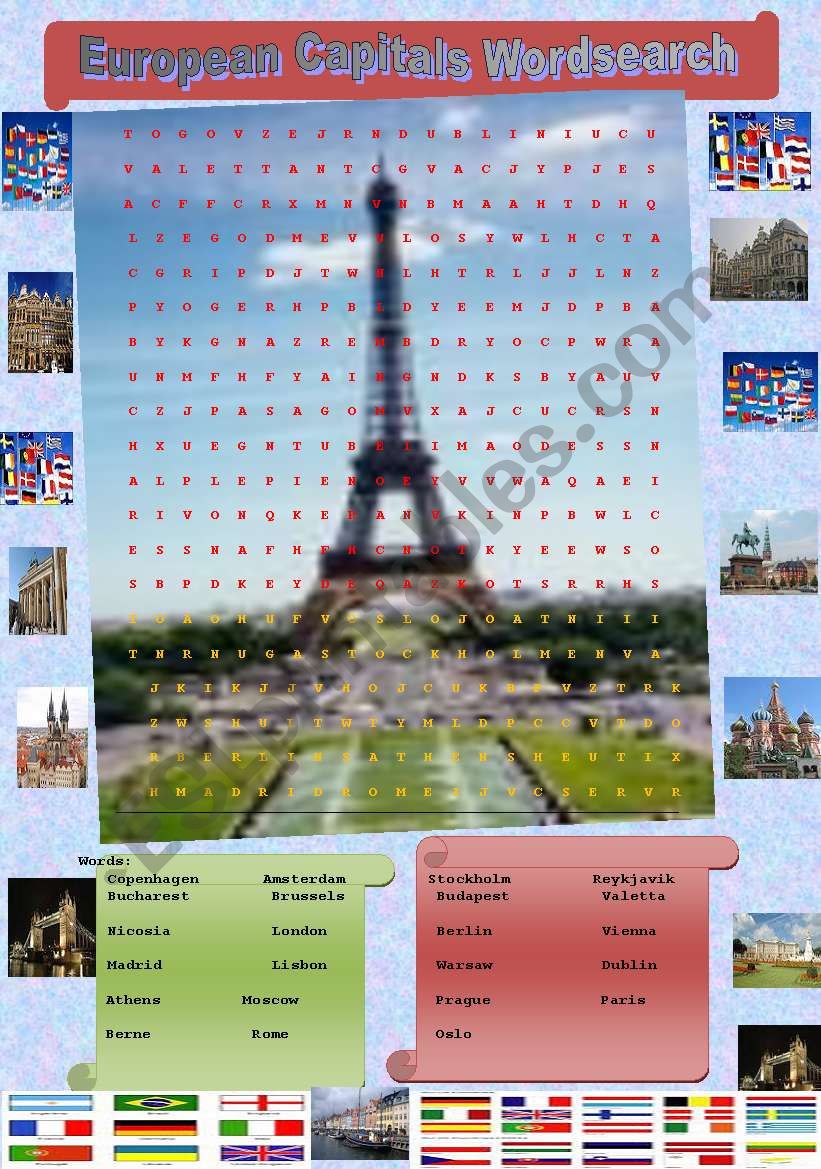 EUROPEAN CAPITALS worksheet