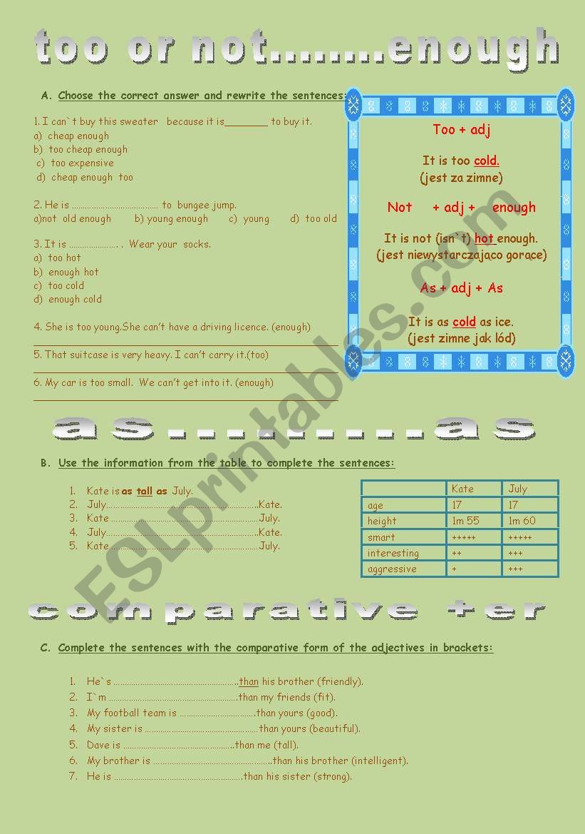 comparing-adjectives-too-enough-as-as-comparative-degree-esl-worksheet-by-anetka22