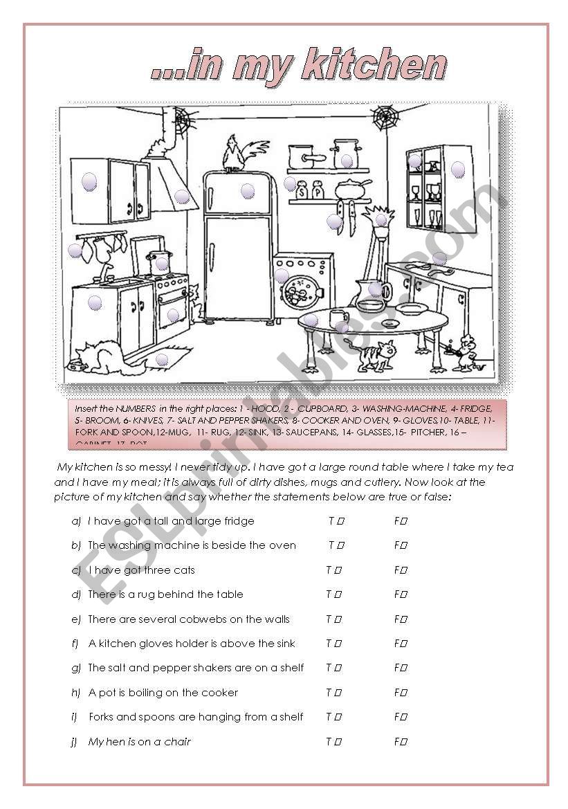 ...in my kitchen worksheet