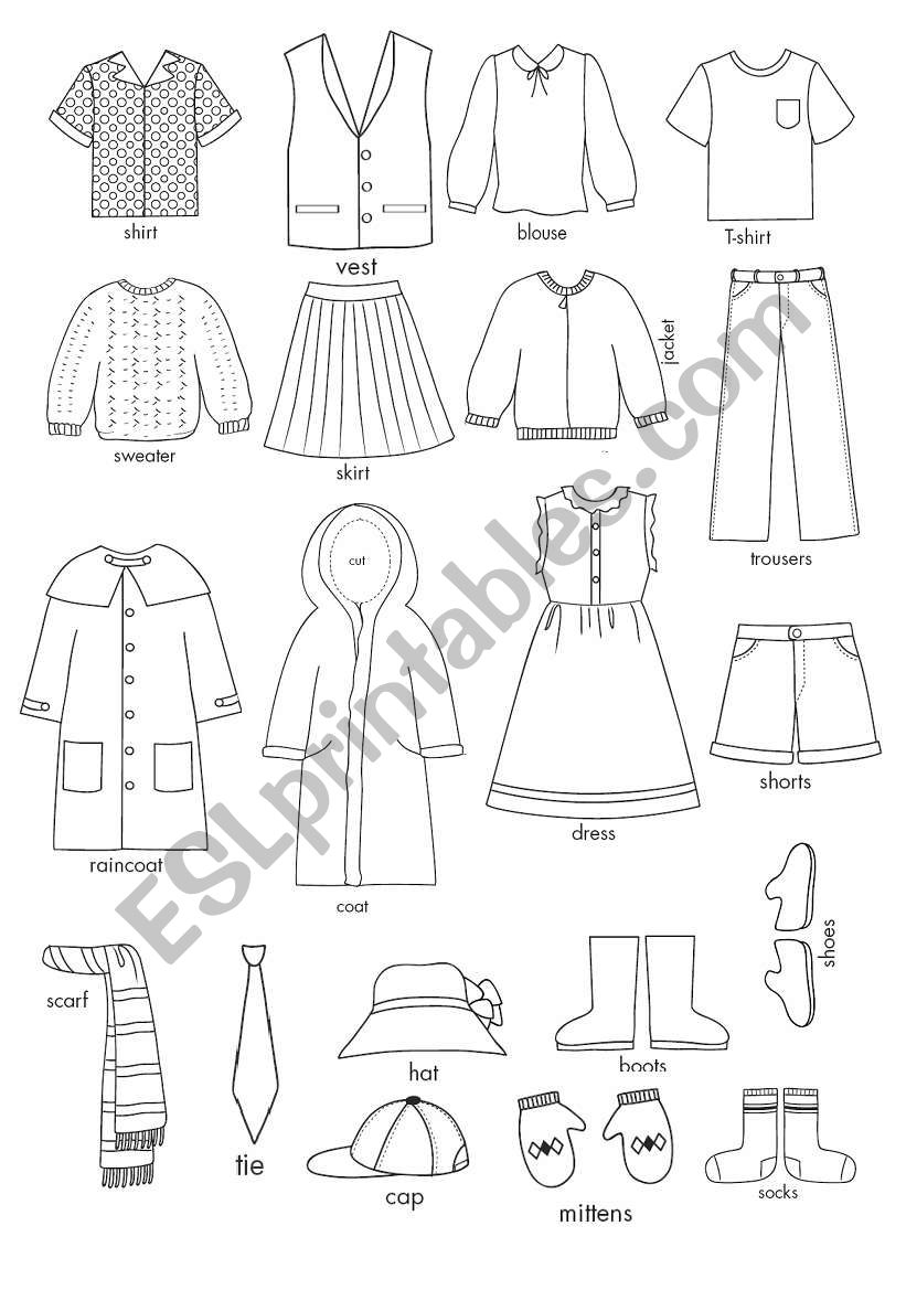 clothes worksheet