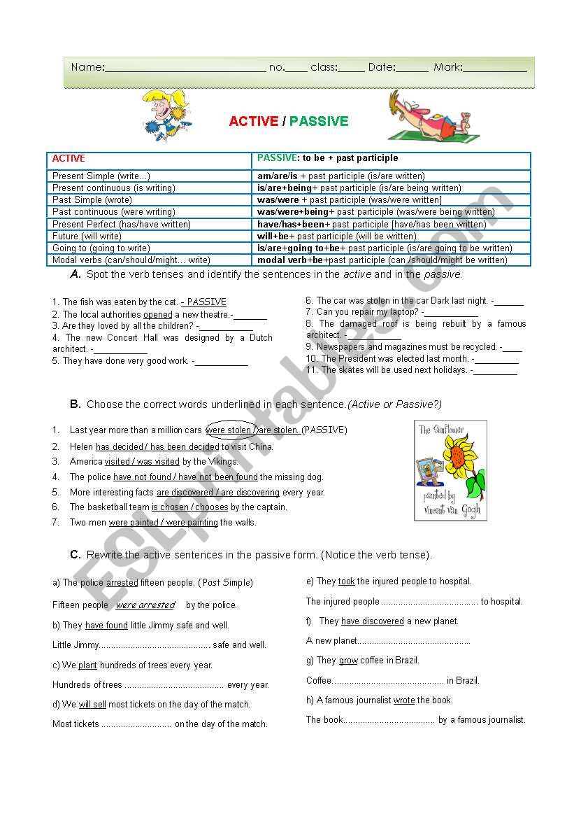 PASSIVE PRACTICE worksheet