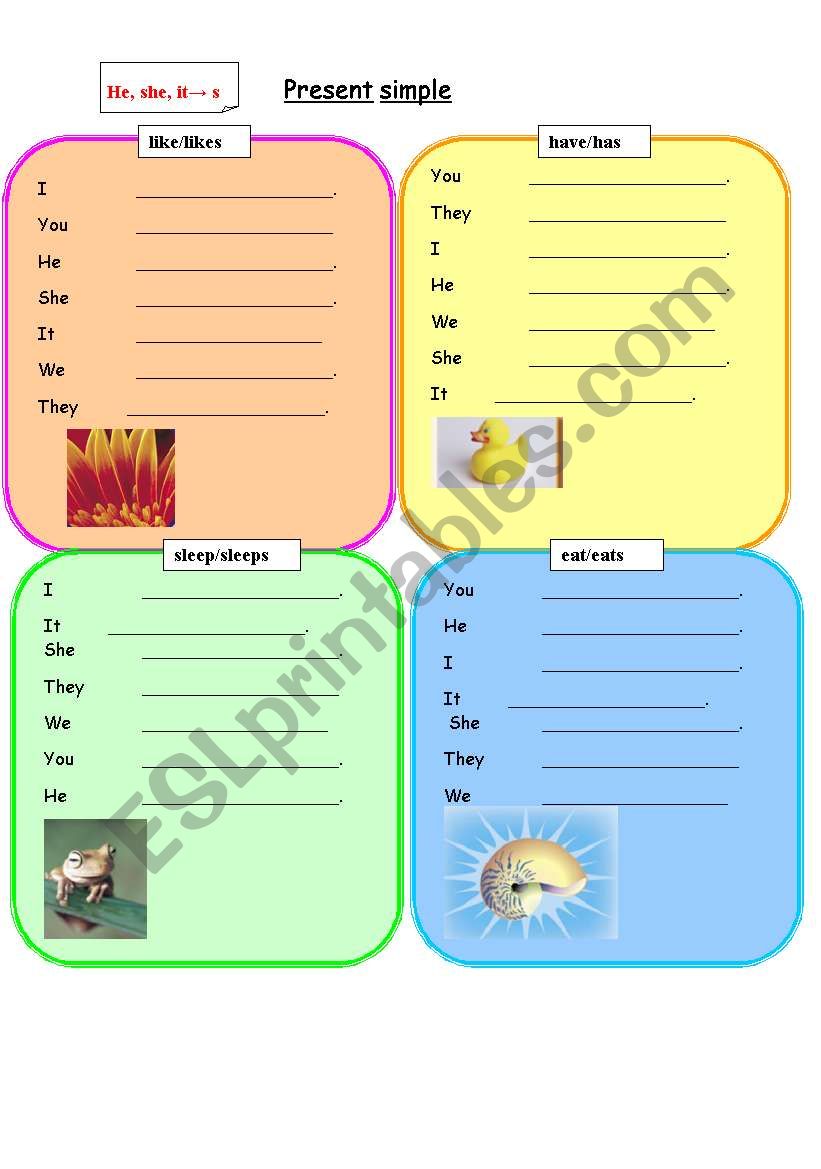 Present Simple for children  worksheet