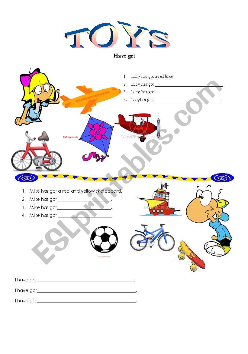 Toys (have got) worksheet