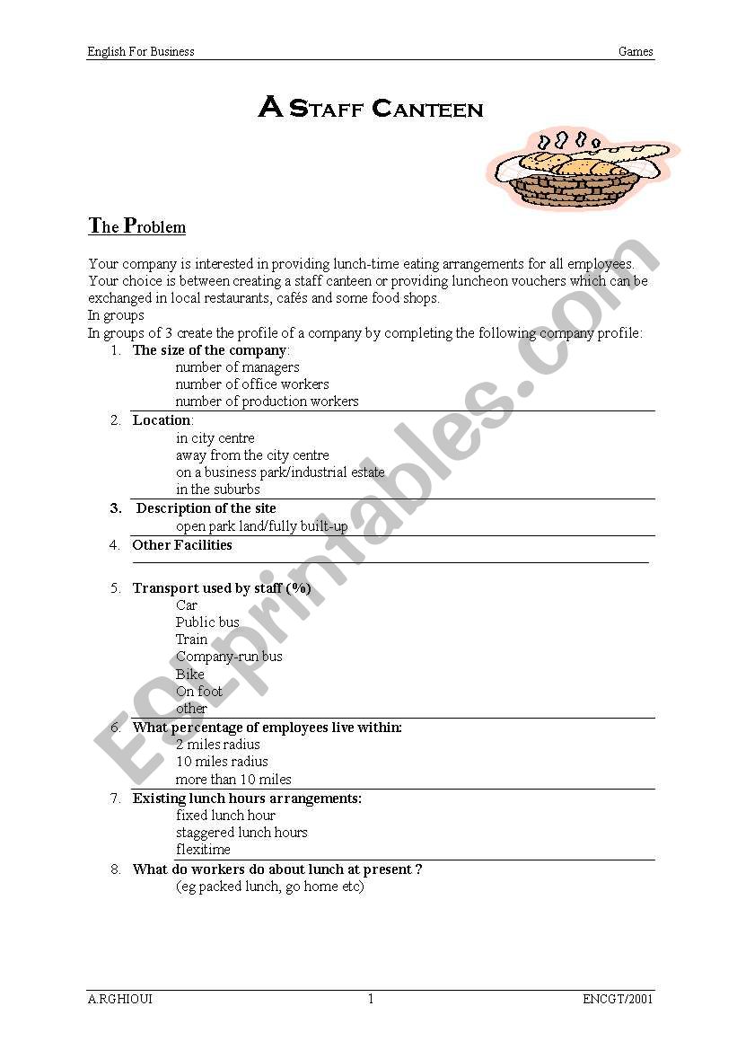 business english game worksheet