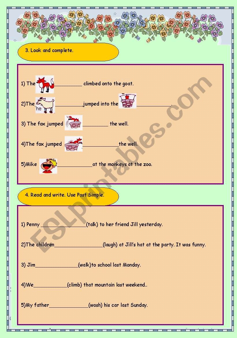 past simple reading 2 worksheet