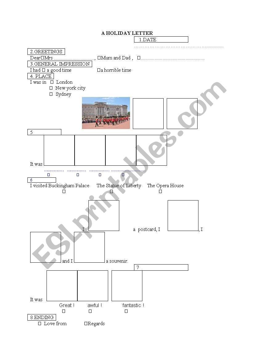 A holiday letter worksheet