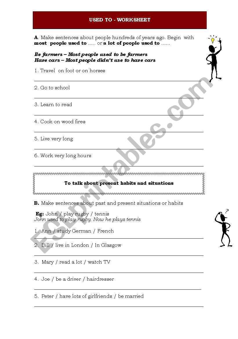 Used to structure - Worksheet worksheet